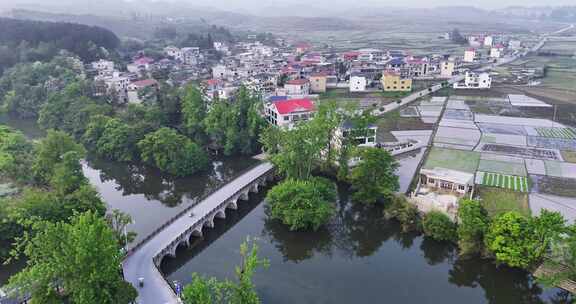 4k 航拍乡村振兴乡村邢江河景区