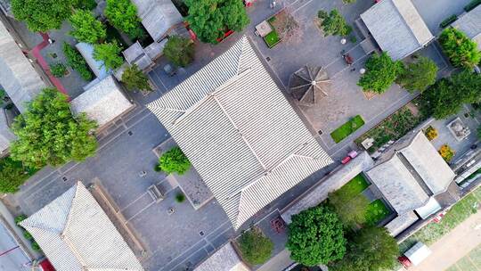 城市古建筑佛教寺庙白塔航拍