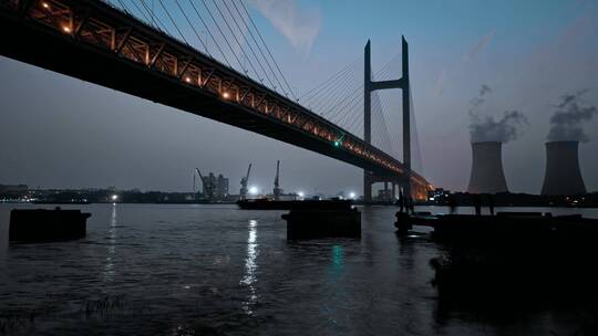 闵浦大桥夜景延时摄影