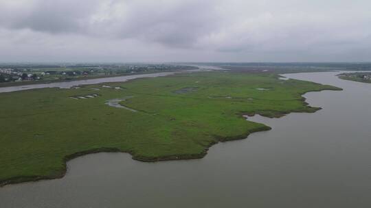 航拍湖南岳阳汨罗江国家湿地公园