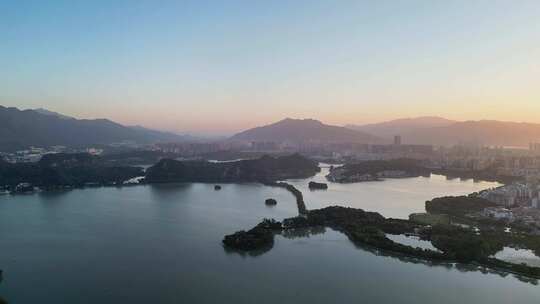 航拍广东肇庆星湖风景区