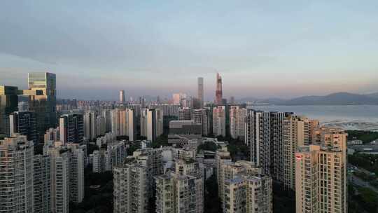 深圳南山粤海街道夜景航拍