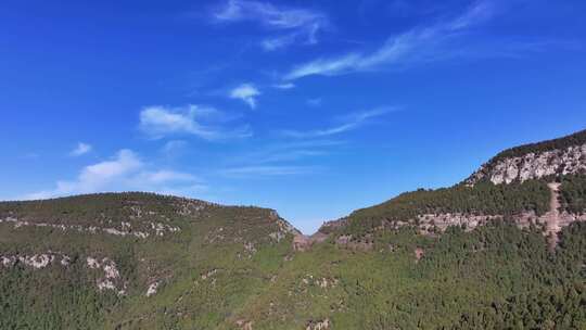 济南南部山区天空航拍