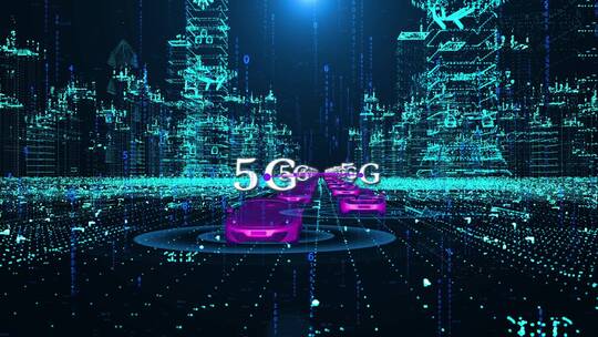 5g智能交通无人驾驶智能汽车雷达感应视频素材模板下载