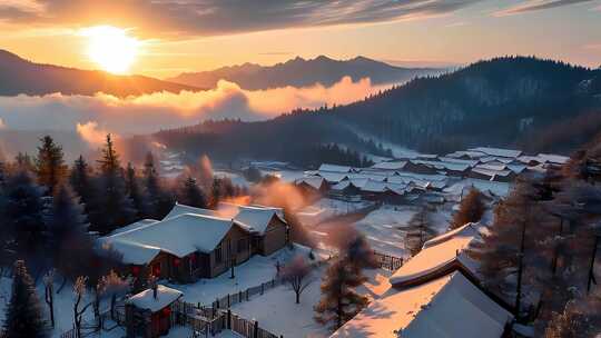 「有版权」航拍中国雪乡4K