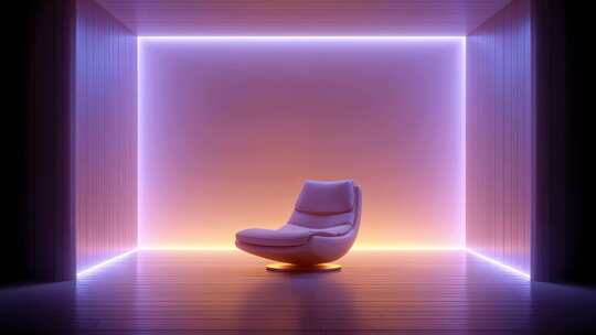 炫彩光影下的未来主义休憩空间