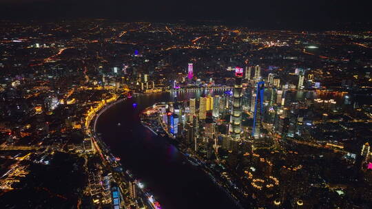 上海陆家嘴夜景航拍