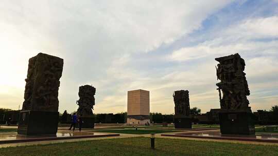 抗日战争纪念碑雕塑延时