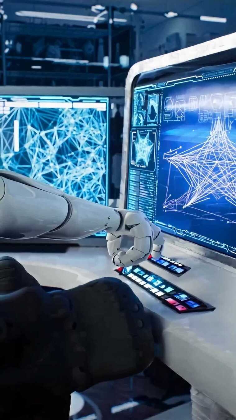 机械手臂操作科技屏幕画面