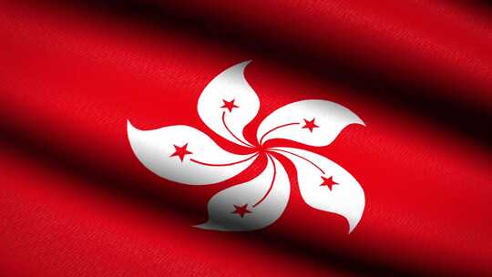 4k中国香港区旗旗帜无限循环背景视频素材模板下载