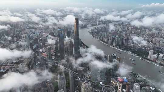 上海 陆家嘴 上海中心高空俯瞰 上海航拍