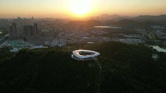 广东省深圳市光明区光明科学公园航拍