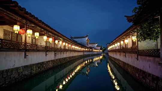 江南水乡古镇夜景