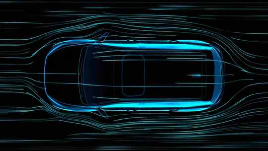 汽车3D渲染线条光影效果