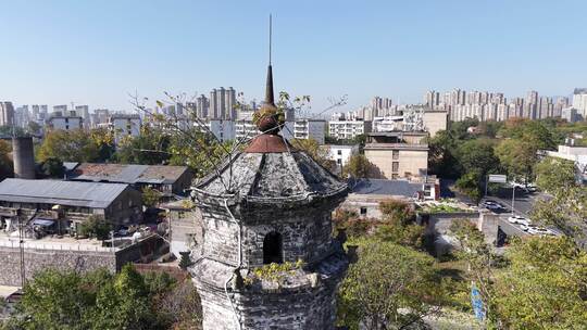 上饶五桂塔地标建筑航拍