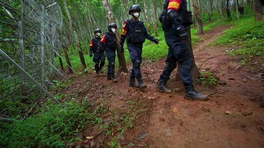 模拟边防警察巡护边界线合集2视频素材模板下载