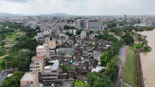 广东潮州凤凰塔地标建筑航拍