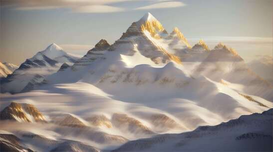 AIGC素材 雪山山峰之巅山脉风景