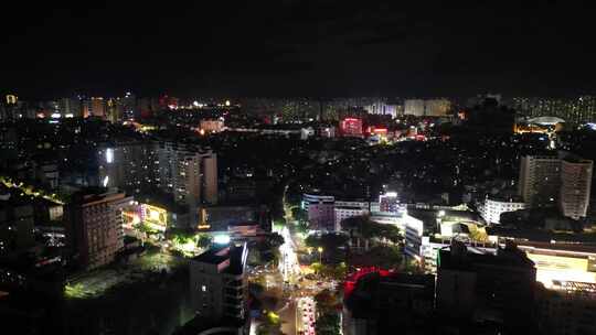 广西玉林夜景玉林城市建设航拍