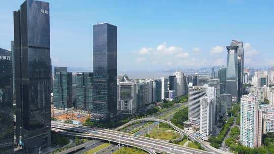 现代化都市建筑群航拍