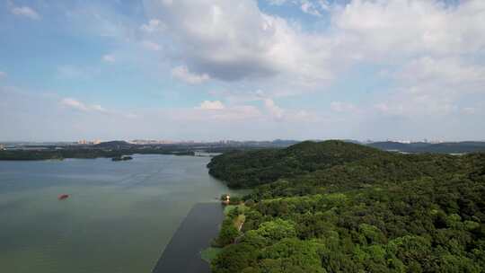 航拍武汉旅游5A级东湖景区自然湖景