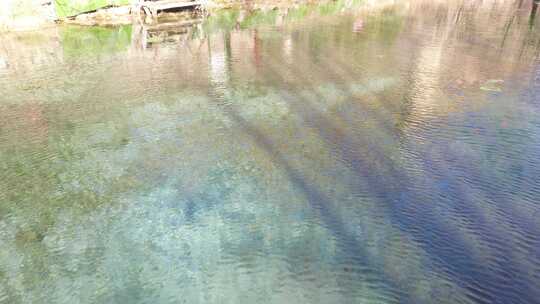 航拍沕沕水景区冬天 冬季 山区