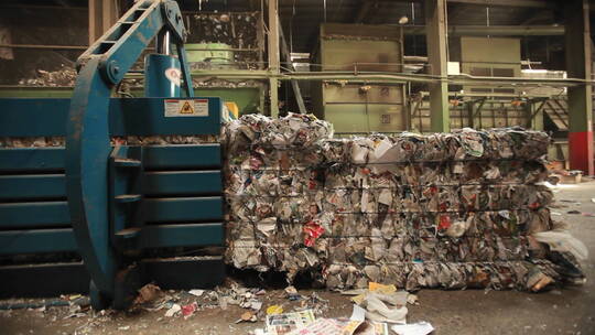 废品厂的垃圾分类视频素材模板下载