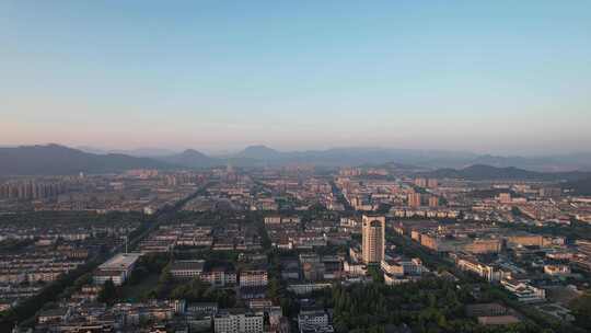 浙江绍兴城市建设城市风光航拍