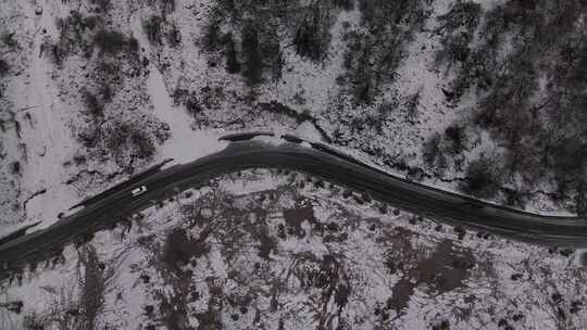 云南独龙江贡山贡独公路航拍雪山垭口风光