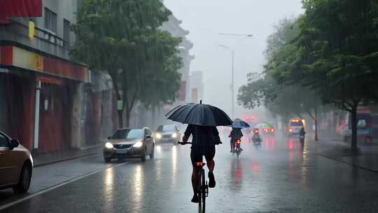 暴雨城市暴雨下雨