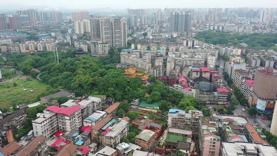 航拍衡阳市雁峰公园