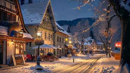 欧洲小镇的夜晚 英国法国美丽静谧风光片头