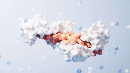 生物科技蛋白质分子结构3D渲染