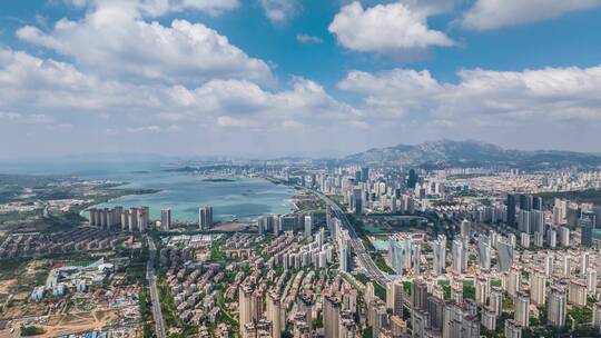 青岛西海岸航拍全景唐岛湾风光