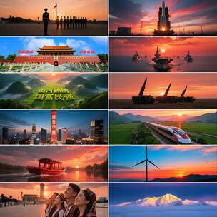 《迎风飘扬的旗》配饰 根据音乐制作高清在线视频素材下载