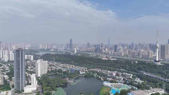 湖北武汉龟山公园电视塔航拍