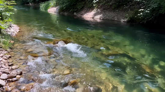 野外小河清澈见底