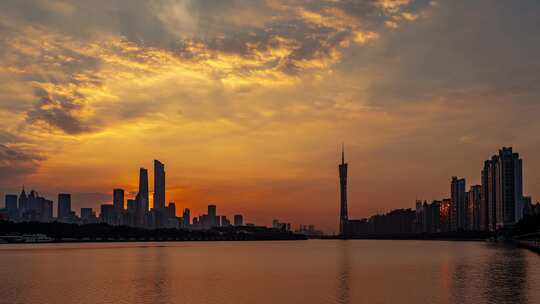 广州市城市风光延时摄影视频