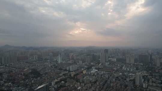 广东中山市 城市大景航拍