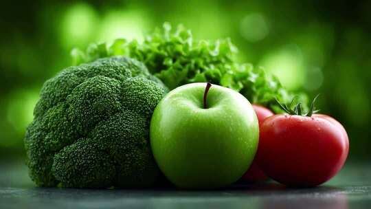 新鲜蔬菜水果组合营养健康生活