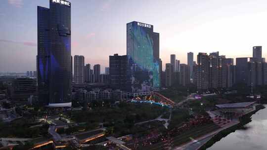 中国广东省佛山市佛山新城夜景