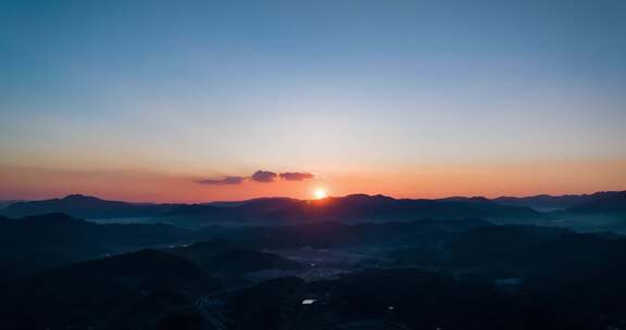 夕阳航拍延时