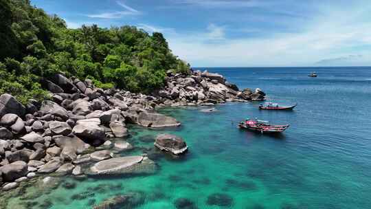 泰国南园岛热带海岛沙滩自然风光航拍视频素材模板下载