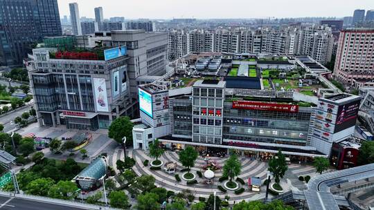 上海航拍百联南方购物商圈视频素材模板下载