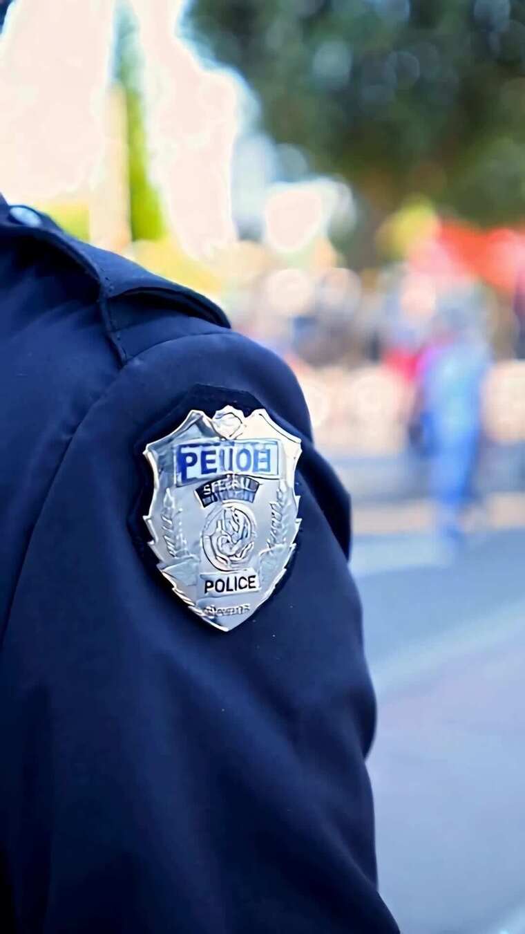 警察制服肩章特写