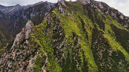 山脉高峰山顶的秋景