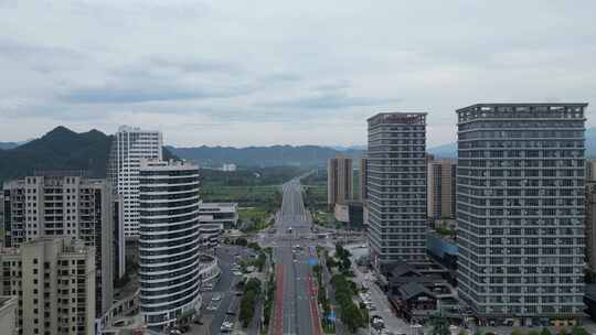 航拍江西宜春袁州新城宜阳大道