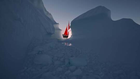 FPV穿越机无人机航拍冰川帆船探险船格林兰