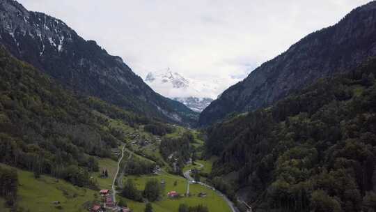 航拍瑞士格林底沃风景