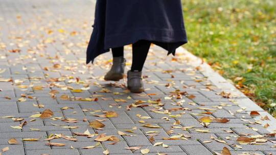 走过落叶的脚步